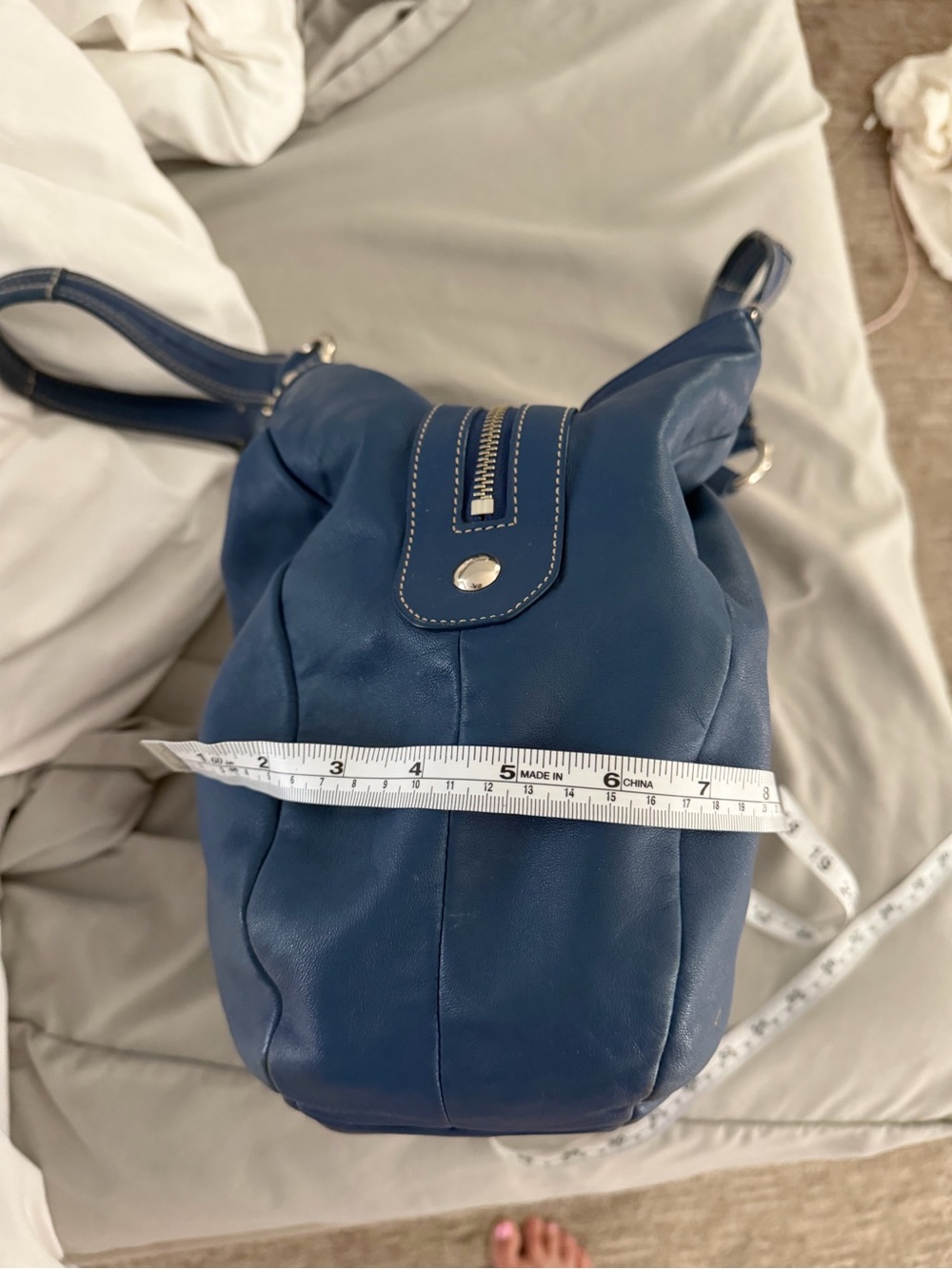 Coach Soho Pleated Leather Lynn Large Hobo Blue F15075 - Picture 16 of 16